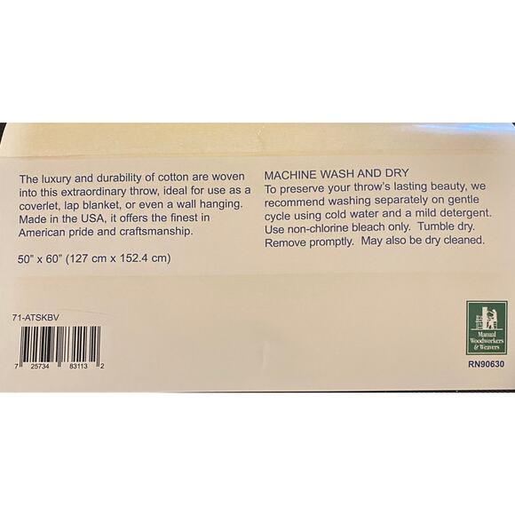 Siskiyou Bluff Elk Cotton Tapestry Throw Blanket Job 12:10 NEW Made in USA - Picture 9 of 11